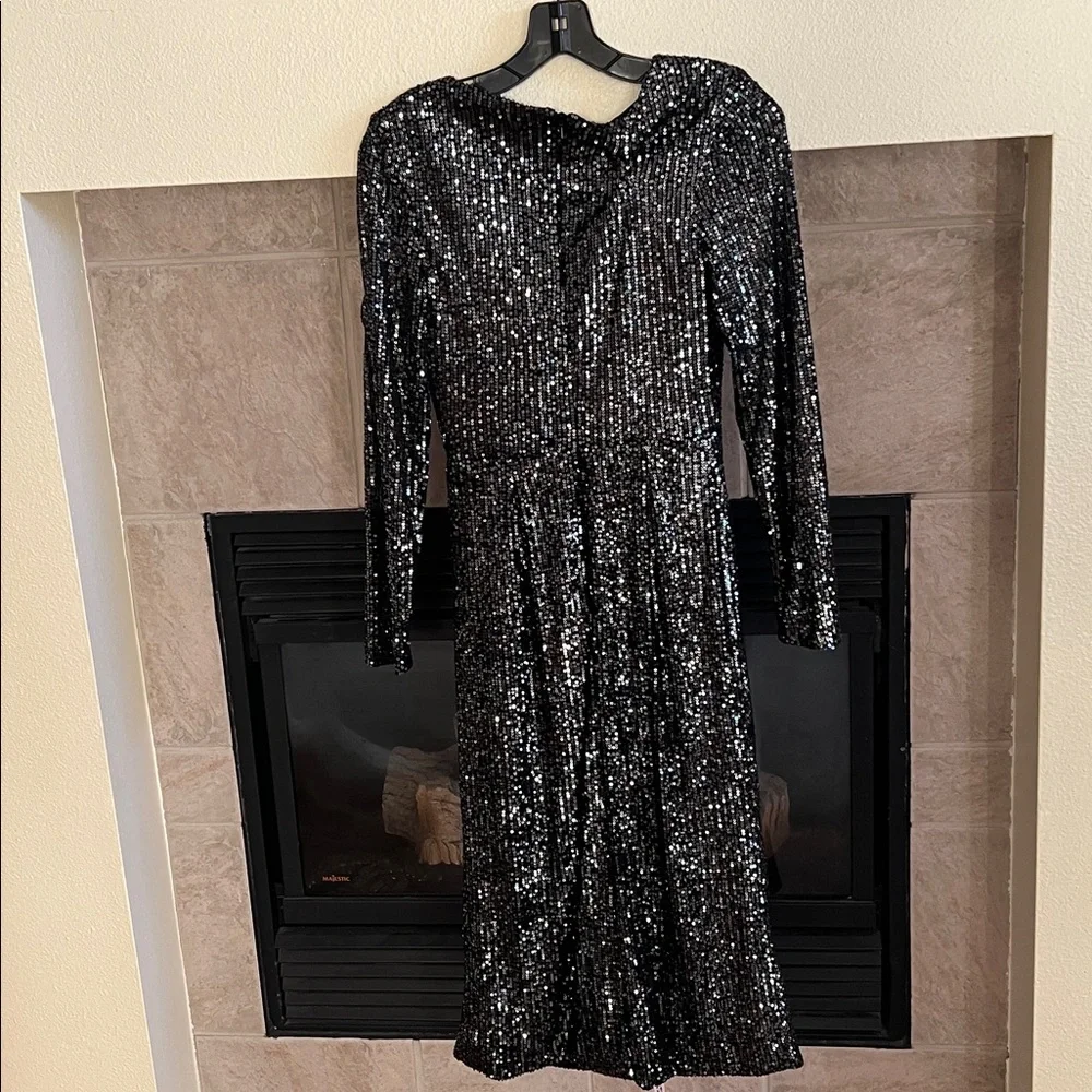 Mac Duggal 26940 Long Sleeve Sequin Dress